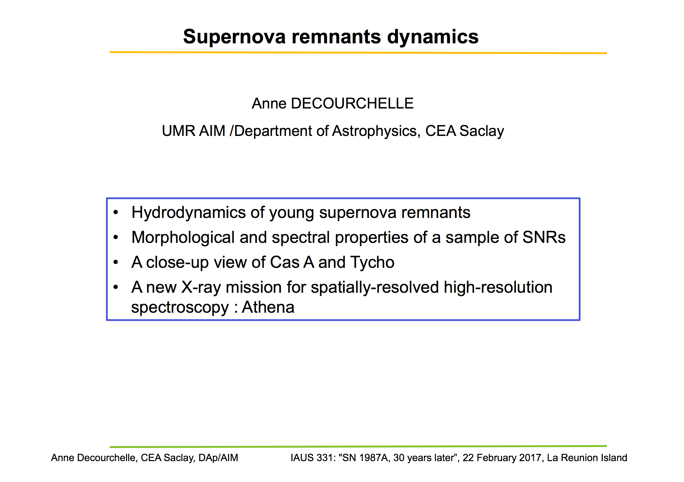 Supernova remnants dynamics