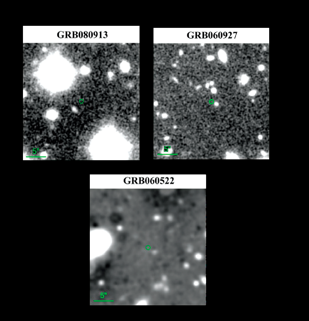 Image acquired by the VLT at ESO (10h for each target) to identify the galaxies having hosted a GRB at a redshift larger than 5.