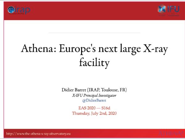 Athena: Europe's next large X-ray facility
