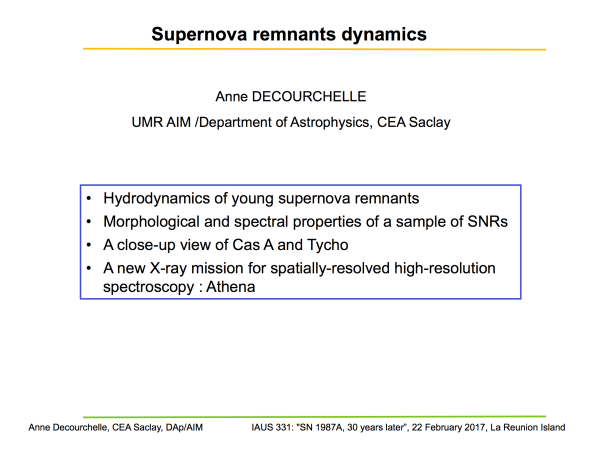 Supernova remnants dynamics