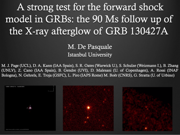 Una prueba fuerte para el modelo de choque directo en GRBs: los 90 Ms de seguimiento del resplandor en rayos X de GRB 130427A