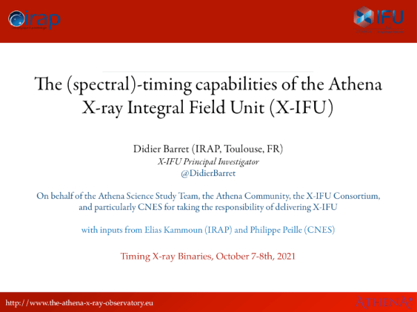 Capacidades espectrales y temporales de la la unidad de campo integrado de rayos X (X-IFU) de Athena