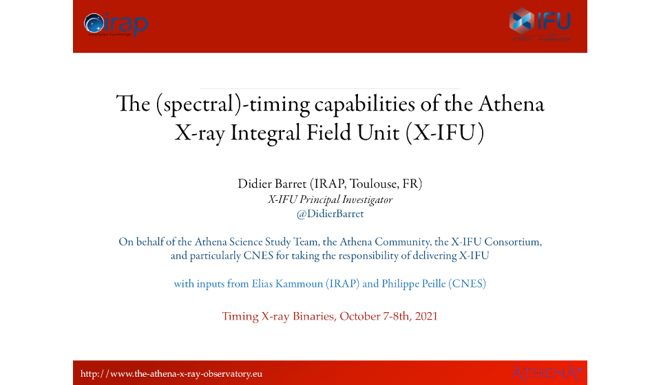 Capacidades espectrales y temporales de la la unidad de campo integrado de rayos X (X-IFU) de Athena