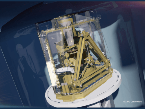 This is an artist’s impression of the X-IFU’s 2K Focal Plane Assembly