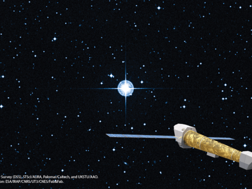 A compositon of Athena and an image of the Methuselah star