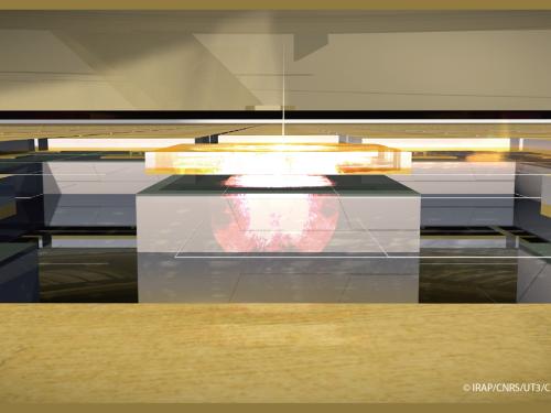 Artist's impression of a photon arriving